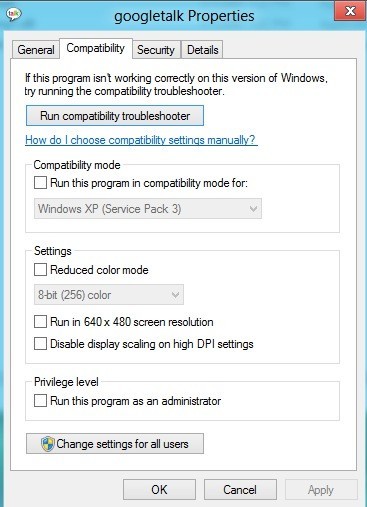 Windows di compatibilità 8
