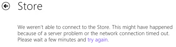 Windows Store non può connettersi