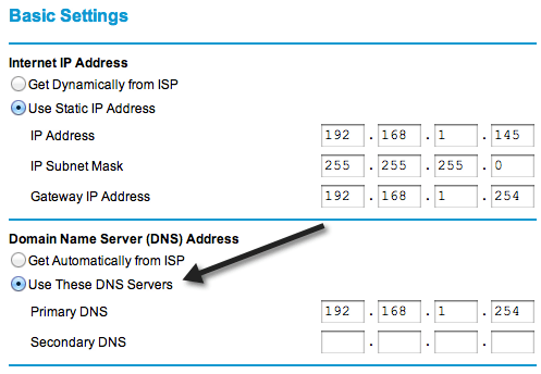 impostazioni DNS