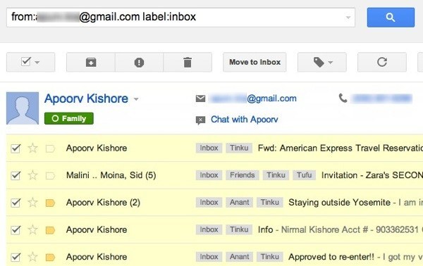 sposta le email di Gmail