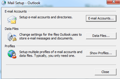cancella il profilo di Outlook