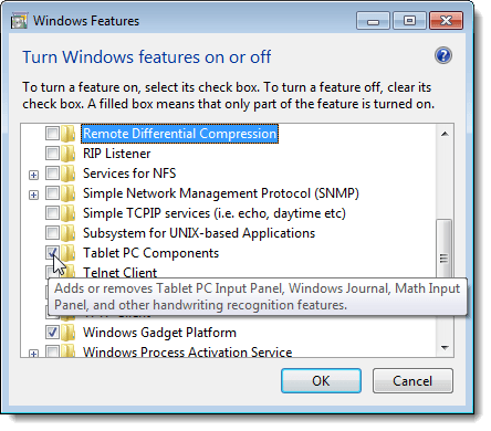 Visualizzazione di una descrizione di una funzione in Windows 7