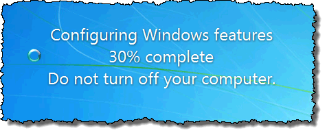 Configurazione del messaggio di funzionalità di Windows