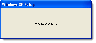Si prega di attendere la finestra di dialogo in Windows XP
