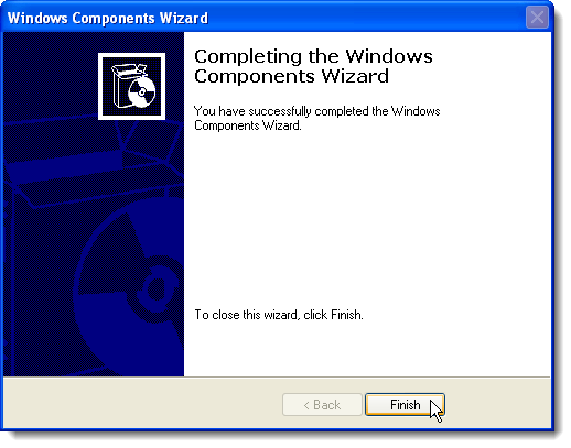 Completamento della procedura guidata Componenti di Windows