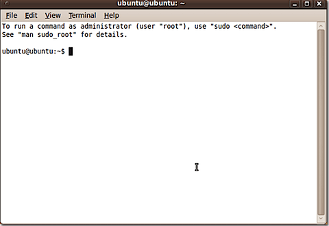 Finestra del terminale su Ubuntu