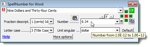 Inserting number directly on SpellNumber dialog box