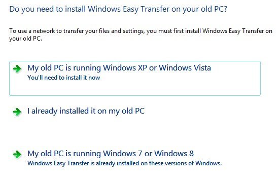 trasferimento di Windows 7