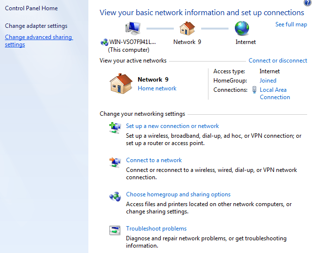 Windows 7 impostazioni di rete