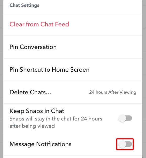 Come disattivare gli avvisi di messaggio per una persona specifica sull'immagine Snapchat