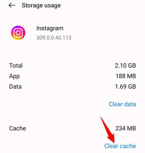 Cancella la cache delle app di Instagram sull'immagine Android