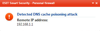 rilevato attacco cache DNS