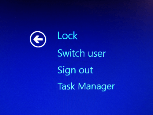 schermata di blocco del task manager
