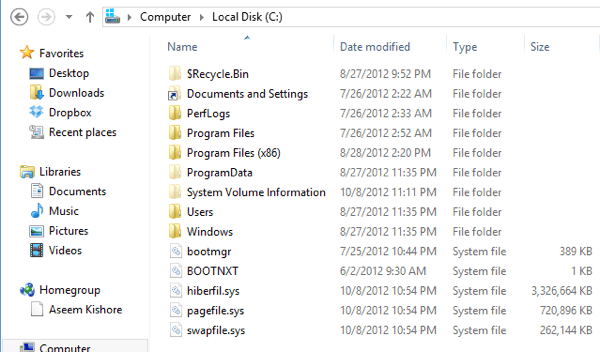 File di scambio di Windows 8