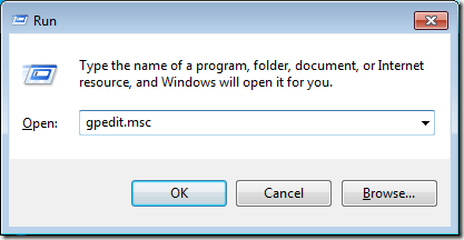 Run gpedit msc from the Run Dialogue Box