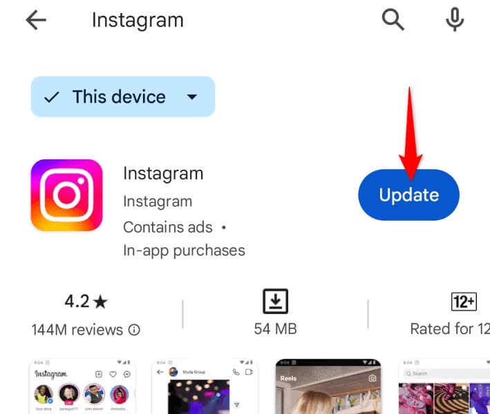 Installa gli aggiornamenti Instagram in sospeso sul tuo iPhone o immagine del telefono Android