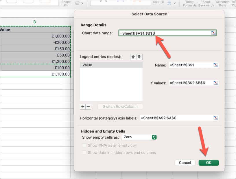 Come creare un grafico a cascata nell'immagine di Microsoft Excel 5